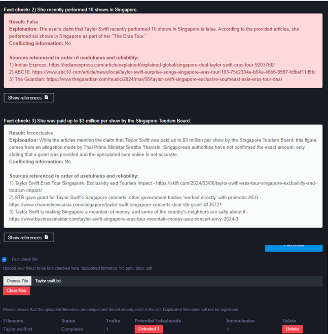 Automated fact-checker