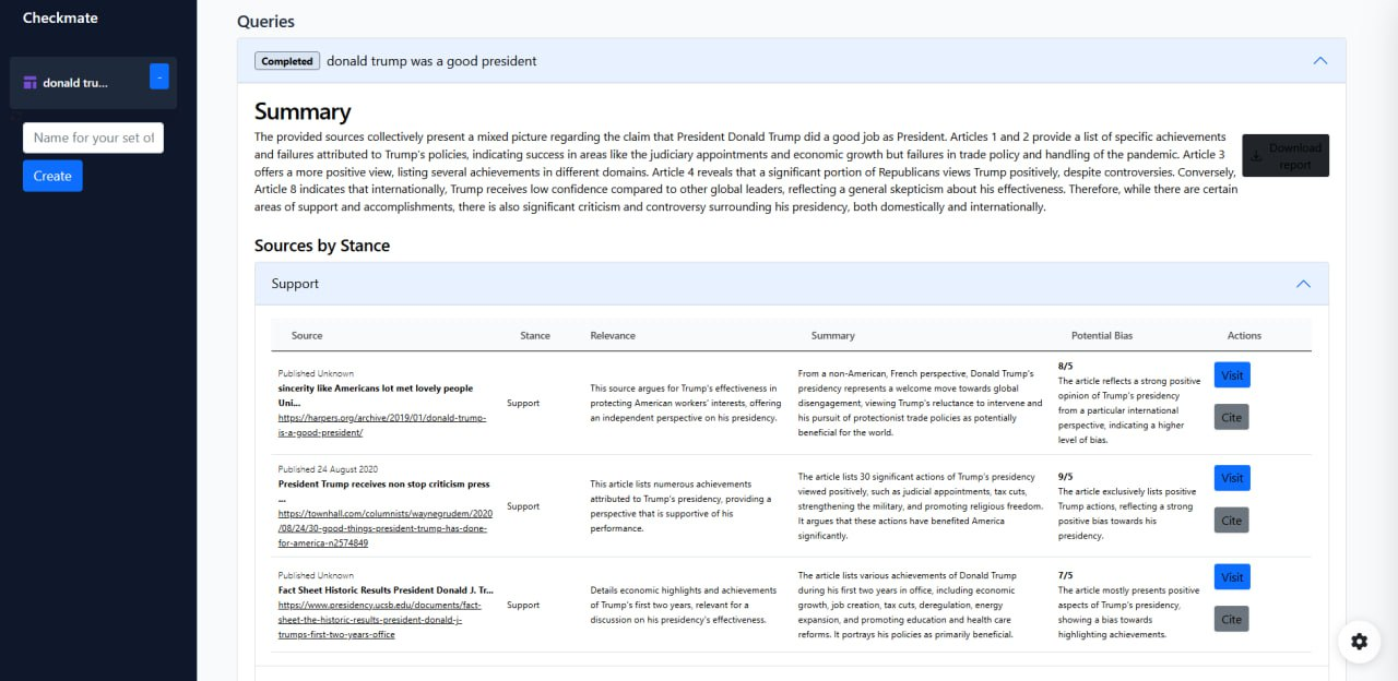Sources and citations machine